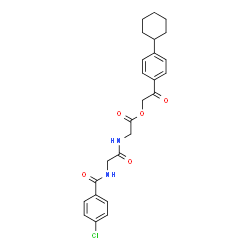 ChemSpider 2D Image | 2-(4-Cyclohexylphenyl)-2-oxoethyl N-(4-chlorobenzoyl)glycylglycinate | C25H27ClN2O5