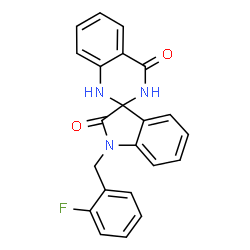 ChemSpider 2D Image | 1-(2-Fluorobenzyl)-1'H-spiro[indole-3,2'-quinazoline]-2,4'(1H,3'H)-dione | C22H16FN3O2