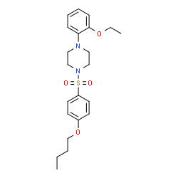 ChemSpider 2D Image | 1-[(4-Butoxyphenyl)sulfonyl]-4-(2-ethoxyphenyl)piperazine | C22H30N2O4S