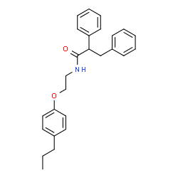 ChemSpider 2D Image | 2,3-Diphenyl-N-[2-(4-propylphenoxy)ethyl]propanamide | C26H29NO2