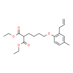 ChemSpider 2D Image | Diethyl [4-(2-allyl-4-methylphenoxy)butyl]malonate | C21H30O5