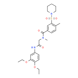 ChemSpider 2D Image | N-{2-[(3,4-Diethoxyphenyl)amino]-2-oxoethyl}-N,4-dimethyl-3-(1-piperidinylsulfonyl)benzamide | C26H35N3O6S