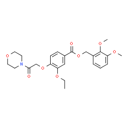 ChemSpider 2D Image | 2,3-Dimethoxybenzyl 3-ethoxy-4-[2-(4-morpholinyl)-2-oxoethoxy]benzoate | C24H29NO8