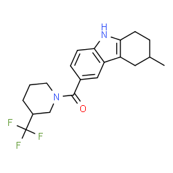 ChemSpider 2D Image | (3-Methyl-2,3,4,9-tetrahydro-1H-carbazol-6-yl)[3-(trifluoromethyl)-1-piperidinyl]methanone | C20H23F3N2O