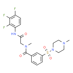 ChemSpider 2D Image | N-Methyl-3-[(4-methyl-1-piperazinyl)sulfonyl]-N-{2-oxo-2-[(2,3,4-trifluorophenyl)amino]ethyl}benzamide | C21H23F3N4O4S