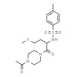 ChemSpider 2D Image | N-[1-(4-Acetyl-1-piperazinyl)-4-(methylsulfanyl)-1-oxo-2-butanyl]-4-methylbenzenesulfonamide | C18H27N3O4S2