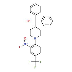 ChemSpider 2D Image | {1-[2-Nitro-4-(trifluoromethyl)phenyl]-4-piperidinyl}(diphenyl)methanol | C25H23F3N2O3