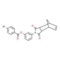 ChemSpider 2D Image | 3-(3,5-Dioxo-4-azatricyclo[5.2.1.0~2,6~]dec-8-en-4-yl)phenyl 4-bromobenzoate | C22H16BrNO4