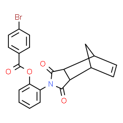 ChemSpider 2D Image | 2-(3,5-Dioxo-4-azatricyclo[5.2.1.0~2,6~]dec-8-en-4-yl)phenyl 4-bromobenzoate | C22H16BrNO4