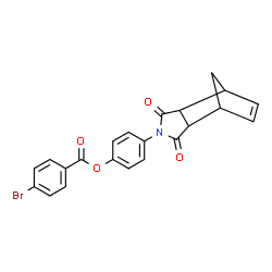 ChemSpider 2D Image | 4-(3,5-Dioxo-4-azatricyclo[5.2.1.0~2,6~]dec-8-en-4-yl)phenyl 4-bromobenzoate | C22H16BrNO4