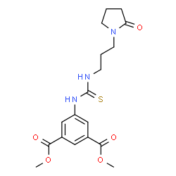 ChemSpider 2D Image | Dimethyl 5-({[3-(2-oxo-1-pyrrolidinyl)propyl]carbamothioyl}amino)isophthalate | C18H23N3O5S