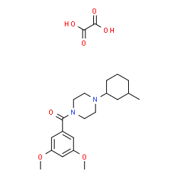 ChemSpider 2D Image | (3,5-Dimethoxyphenyl)[4-(3-methylcyclohexyl)-1-piperazinyl]methanone ethanedioate (1:1) | C22H32N2O7