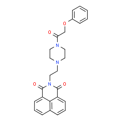 ChemSpider 2D Image | 2-{2-[4-(Phenoxyacetyl)-1-piperazinyl]ethyl}-1H-benzo[de]isoquinoline-1,3(2H)-dione | C26H25N3O4