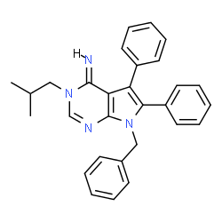 ChemSpider 2D Image | (4Z)-7-Benzyl-3-isobutyl-5,6-diphenyl-3,7-dihydro-4H-pyrrolo[2,3-d]pyrimidin-4-imine | C29H28N4