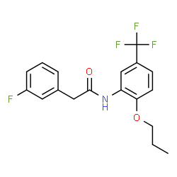 ChemSpider 2D Image | 2-(3-Fluorophenyl)-N-[2-propoxy-5-(trifluoromethyl)phenyl]acetamide | C18H17F4NO2