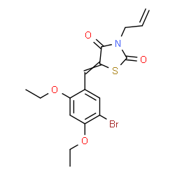 ChemSpider 2D Image | 3-Allyl-5-(5-bromo-2,4-diethoxybenzylidene)-1,3-thiazolidine-2,4-dione | C17H18BrNO4S