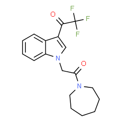 ChemSpider 2D Image | 1-{1-[2-(1-Azepanyl)-2-oxoethyl]-1H-indol-3-yl}-2,2,2-trifluoroethanone | C18H19F3N2O2