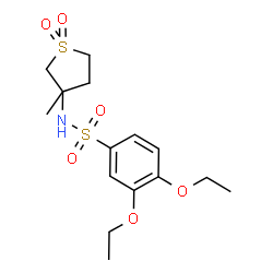 ChemSpider 2D Image | 3,4-Diethoxy-N-(3-methyl-1,1-dioxidotetrahydro-3-thiophenyl)benzenesulfonamide | C15H23NO6S2