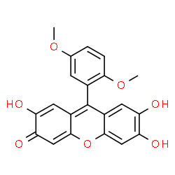 ChemSpider 2D Image | 9-(2,5-Dimethoxyphenyl)-2,6,7-trihydroxy-3H-xanthen-3-one | C21H16O7