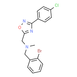 ChemSpider 2D Image | 1-(2-Bromophenyl)-N-{[3-(4-chlorophenyl)-1,2,4-oxadiazol-5-yl]methyl}-N-methylmethanamine | C17H15BrClN3O