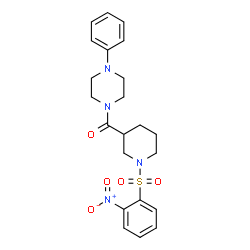 ChemSpider 2D Image | {1-[(2-Nitrophenyl)sulfonyl]-3-piperidinyl}(4-phenyl-1-piperazinyl)methanone | C22H26N4O5S