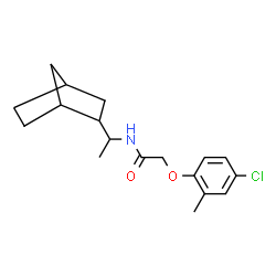 ChemSpider 2D Image | N-[1-(Bicyclo[2.2.1]hept-2-yl)ethyl]-2-(4-chloro-2-methylphenoxy)acetamide | C18H24ClNO2