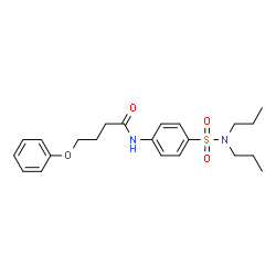 ChemSpider 2D Image | N-[4-(Dipropylsulfamoyl)phenyl]-4-phenoxybutanamide | C22H30N2O4S