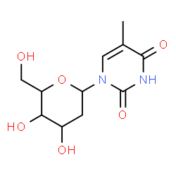 ChemSpider 2D Image | 1-(2-Deoxyhexopyranosyl)-5-methyl-2,4(1H,3H)-pyrimidinedione | C11H16N2O6