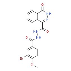 ChemSpider 2D Image | N'-(3-Bromo-4-methoxybenzoyl)-4-oxo-3,4-dihydro-1-phthalazinecarbohydrazide | C17H13BrN4O4