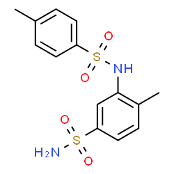 ChemSpider 2D Image | 4-Methyl-3-{[(4-methylphenyl)sulfonyl]amino}benzenesulfonamide | C14H16N2O4S2