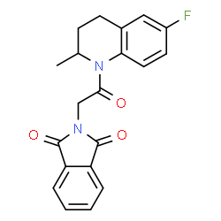 ChemSpider 2D Image | 2-[2-(6-Fluoro-2-methyl-3,4-dihydro-1(2H)-quinolinyl)-2-oxoethyl]-1H-isoindole-1,3(2H)-dione | C20H17FN2O3