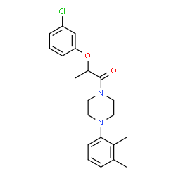 ChemSpider 2D Image | 2-(3-Chlorophenoxy)-1-[4-(2,3-dimethylphenyl)-1-piperazinyl]-1-propanone | C21H25ClN2O2