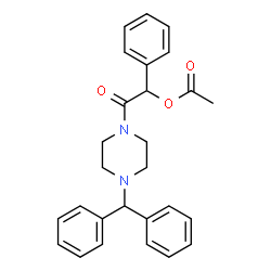 ChemSpider 2D Image | 2-[4-(Diphenylmethyl)-1-piperazinyl]-2-oxo-1-phenylethyl acetate | C27H28N2O3