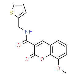 ChemSpider 2D Image | 8-Methoxy-2-oxo-N-(2-thienylmethyl)-2H-chromene-3-carboxamide | C16H13NO4S