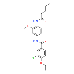 ChemSpider 2D Image | 3-Chloro-4-ethoxy-N-[3-methoxy-4-(pentanoylamino)phenyl]benzamide | C21H25ClN2O4