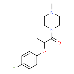 ChemSpider 2D Image | 2-(4-Fluorophenoxy)-1-(4-methyl-1-piperazinyl)-1-propanone | C14H19FN2O2
