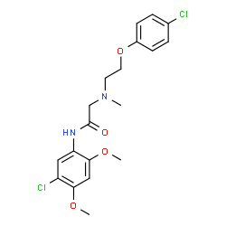 ChemSpider 2D Image | N-(5-Chloro-2,4-dimethoxyphenyl)-N~2~-[2-(4-chlorophenoxy)ethyl]-N~2~-methylglycinamide | C19H22Cl2N2O4