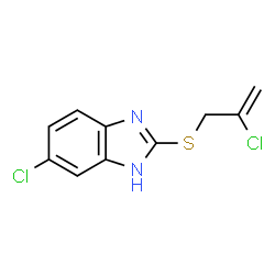 ChemSpider 2D Image | 5-Chloro-2-[(2-chloro-2-propen-1-yl)sulfanyl]-1H-benzimidazole | C10H8Cl2N2S