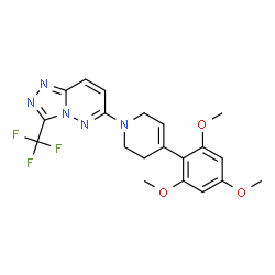 ChemSpider 2D Image | 3-(Trifluoromethyl)-6-[4-(2,4,6-trimethoxyphenyl)-3,6-dihydro-1(2H)-pyridinyl][1,2,4]triazolo[4,3-b]pyridazine | C20H20F3N5O3