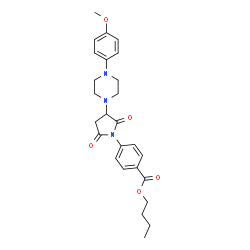ChemSpider 2D Image | Butyl 4-{3-[4-(4-methoxyphenyl)-1-piperazinyl]-2,5-dioxo-1-pyrrolidinyl}benzoate | C26H31N3O5