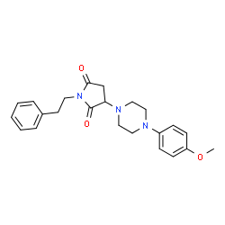 ChemSpider 2D Image | 3-[4-(4-Methoxyphenyl)-1-piperazinyl]-1-(2-phenylethyl)-2,5-pyrrolidinedione | C23H27N3O3