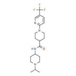 ChemSpider 2D Image | N-(1-Isopropyl-4-piperidinyl)-1-[5-(trifluoromethyl)-2-pyridinyl]-4-piperidinecarboxamide | C20H29F3N4O