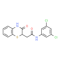 ChemSpider 2D Image | N-(3,5-Dichlorophenyl)-2-(3-oxo-3,4-dihydro-2H-1,4-benzothiazin-2-yl)acetamide | C16H12Cl2N2O2S