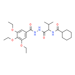 ChemSpider 2D Image | N-{3-Methyl-1-oxo-1-[2-(3,4,5-triethoxybenzoyl)hydrazino]-2-butanyl}cyclohexanecarboxamide | C25H39N3O6