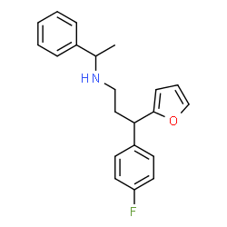 ChemSpider 2D Image | 3-(4-Fluorophenyl)-3-(2-furyl)-N-(1-phenylethyl)-1-propanamine | C21H22FNO