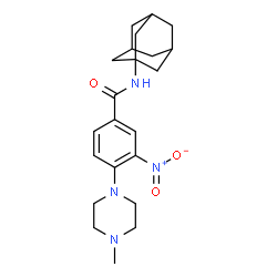 ChemSpider 2D Image | N-(Adamantan-1-yl)-4-(4-methyl-1-piperazinyl)-3-nitrobenzamide | C22H30N4O3