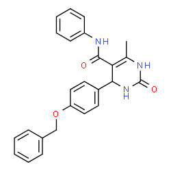 ChemSpider 2D Image | 4-[4-(Benzyloxy)phenyl]-6-methyl-2-oxo-N-phenyl-1,2,3,4-tetrahydro-5-pyrimidinecarboxamide | C25H23N3O3