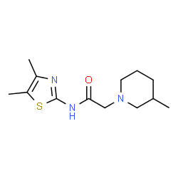 ChemSpider 2D Image | N-(4,5-Dimethyl-1,3-thiazol-2-yl)-2-(3-methyl-1-piperidinyl)acetamide | C13H21N3OS