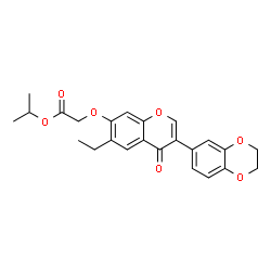 ChemSpider 2D Image | Isopropyl {[3-(2,3-dihydro-1,4-benzodioxin-6-yl)-6-ethyl-4-oxo-4H-chromen-7-yl]oxy}acetate | C24H24O7
