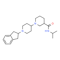 ChemSpider 2D Image | 1'-(2,3-Dihydro-1H-inden-2-yl)-N-isopropyl-1,4'-bipiperidine-3-carboxamide | C23H35N3O